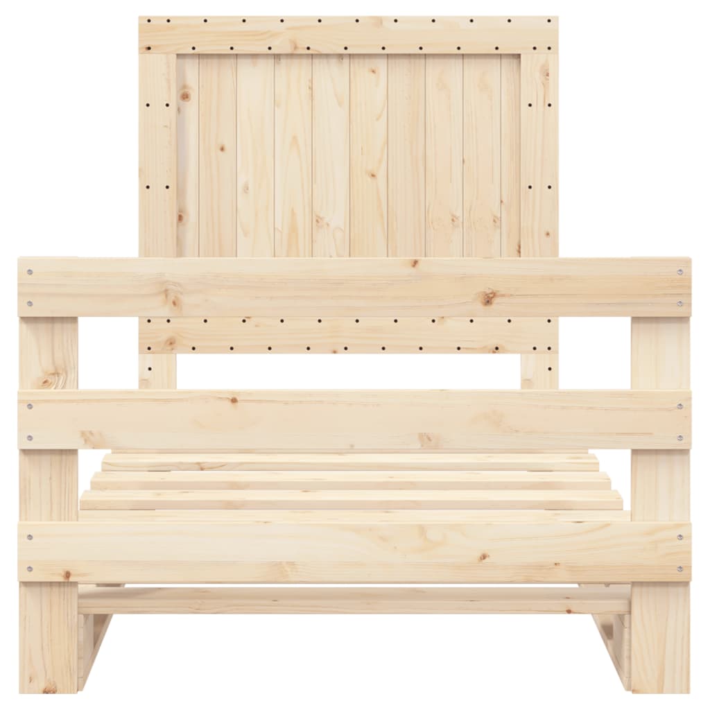 Giroletto con Testiera 100x200 cm Legno Massello di Pino