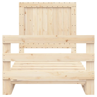 Giroletto con Testiera 100x200 cm Legno Massello di Pino