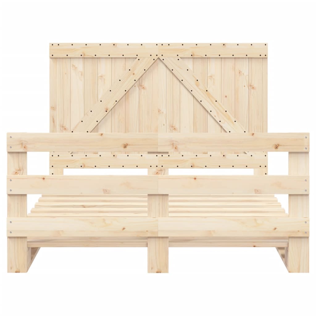 Giroletto con Testiera 140x200 cm in Legno Massello di Pino