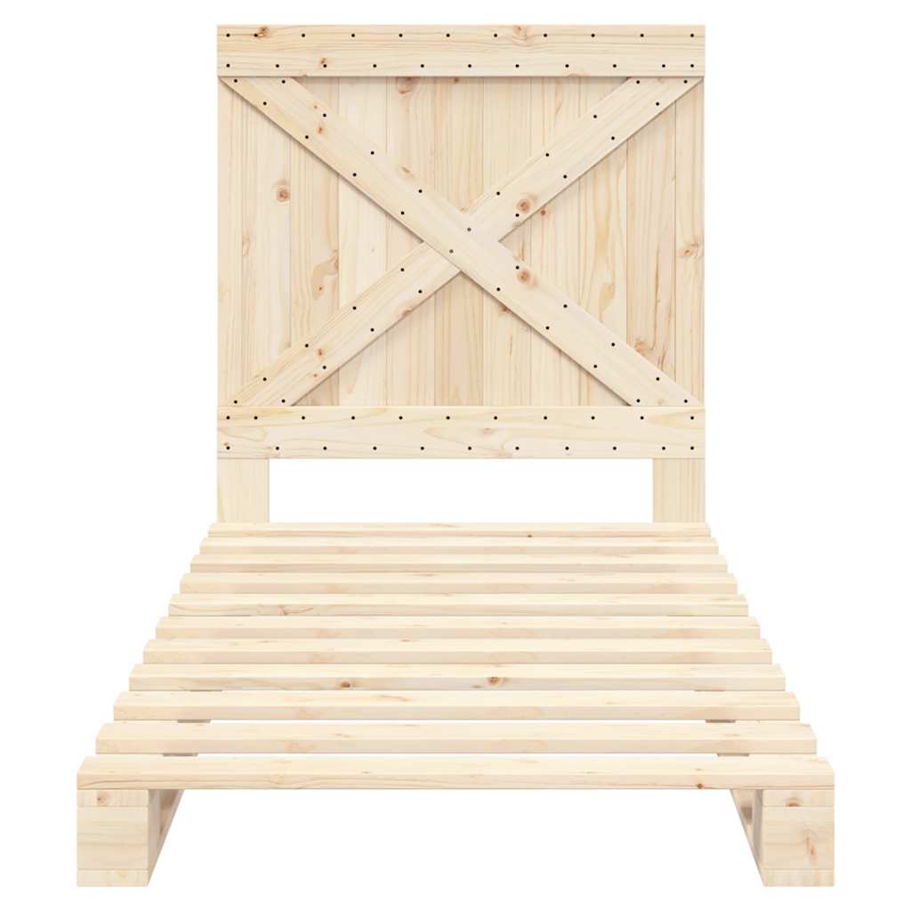 Giroletto con Testiera 90x200 cm in Legno Massello di Pino