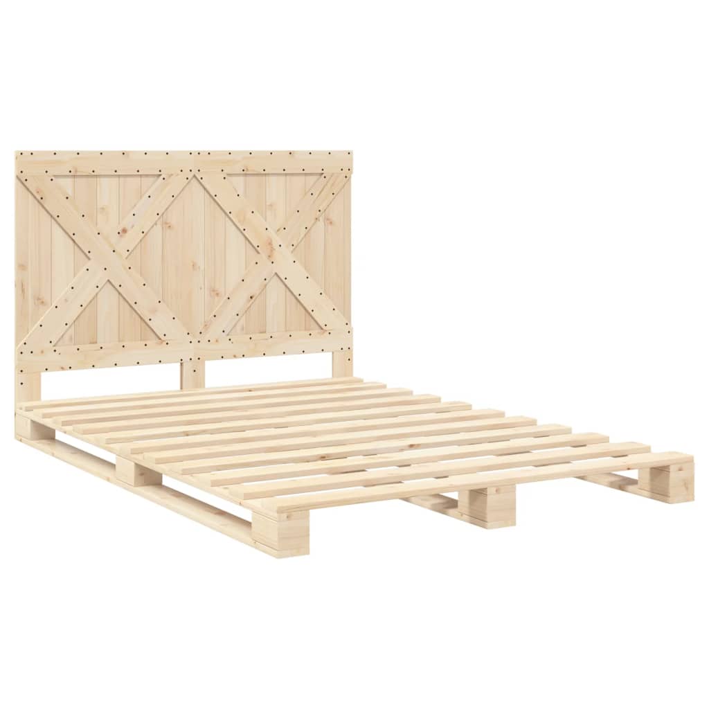 Giroletto con Testiera 160x200 cm in Legno Massello di Pino