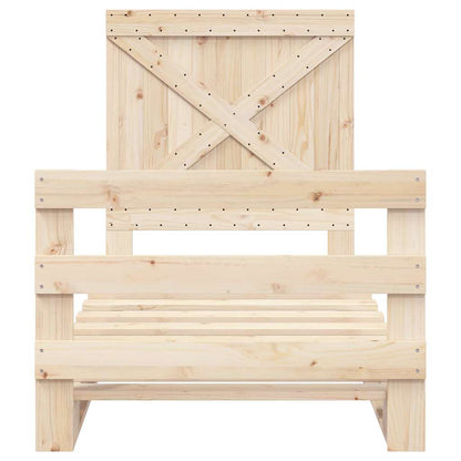 Giroletto con Testiera 90x200 cm in Legno Massello di Pino
