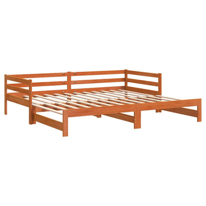 Divano Letto con Rotelle senza Materasso Marrone Cera 90x190 cm