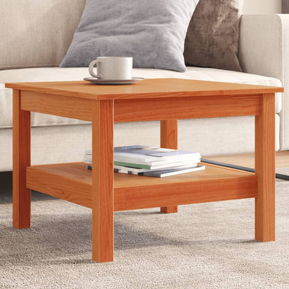 Tavolino da Salotto Marrone Cera 55x55x40cm Legno Massello Pino