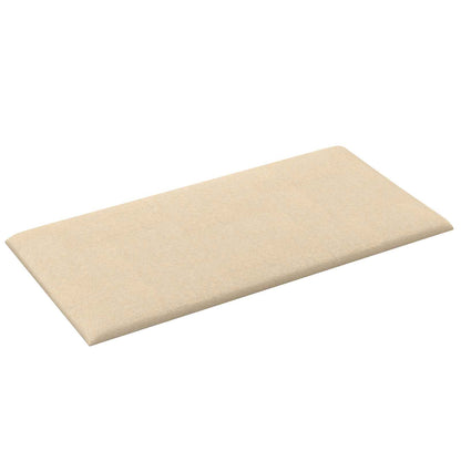 Testiera da Parete 12 pcs Crema 30 x 15 cm Tessuto