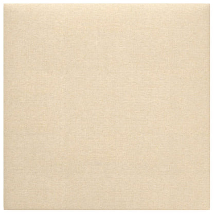 Testiera da Parete 12 pcs Crema 30 x 30 cm Tessuto