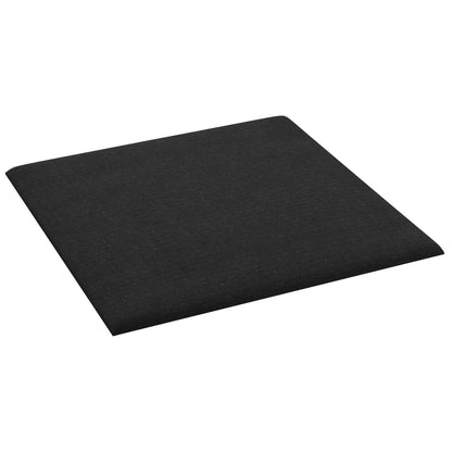 Testiera da Parete 12 pcs Nero 30 x 30 cm Tessuto