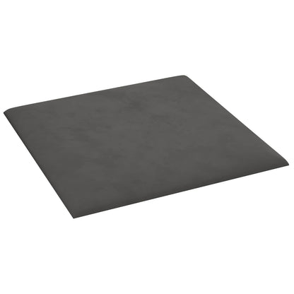 Testiera da Parete 12 pcs Grigio scuro 30 x 30 cm Velluto