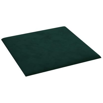 Testiera da Parete 12 pcs Verde Scuro 30 x 30 cm Velluto