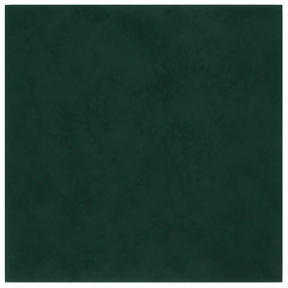 Testiera da Parete 12 pcs Verde Scuro 30 x 30 cm Velluto