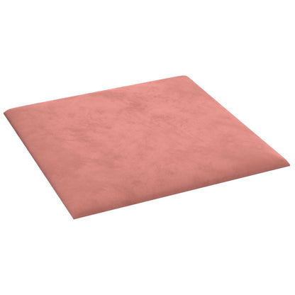 Testiera da Parete 12 pcs Rosa 30 x 30 cm Velluto