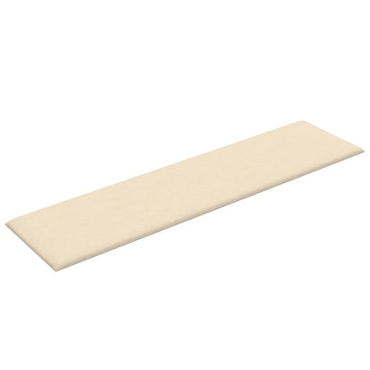 Testiera da Parete 12 pcs Crema 60 x 15 cm Tessuto