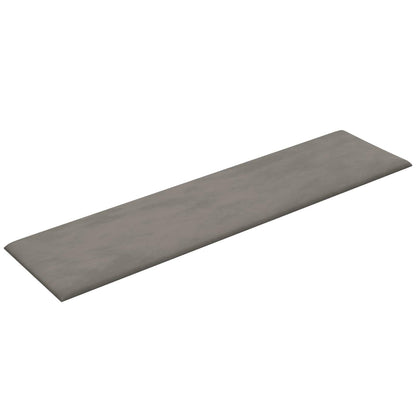 Testiera da Parete 12 pcs Grigio chiaro 60 x 15 cm Velluto