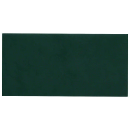 Testiera da Parete 12 pcs Verde Scuro 60 x 30 cm Velluto