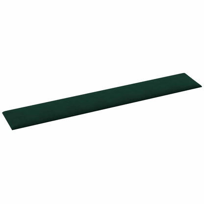 Testiera da Parete 12 pcs Verde Scuro 90 x 15 cm Velluto
