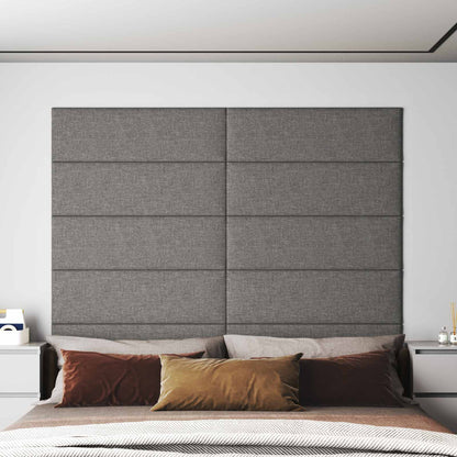 Testiera da Parete 12 pcs Grigio chiaro 90 x 30 cm Tessuto