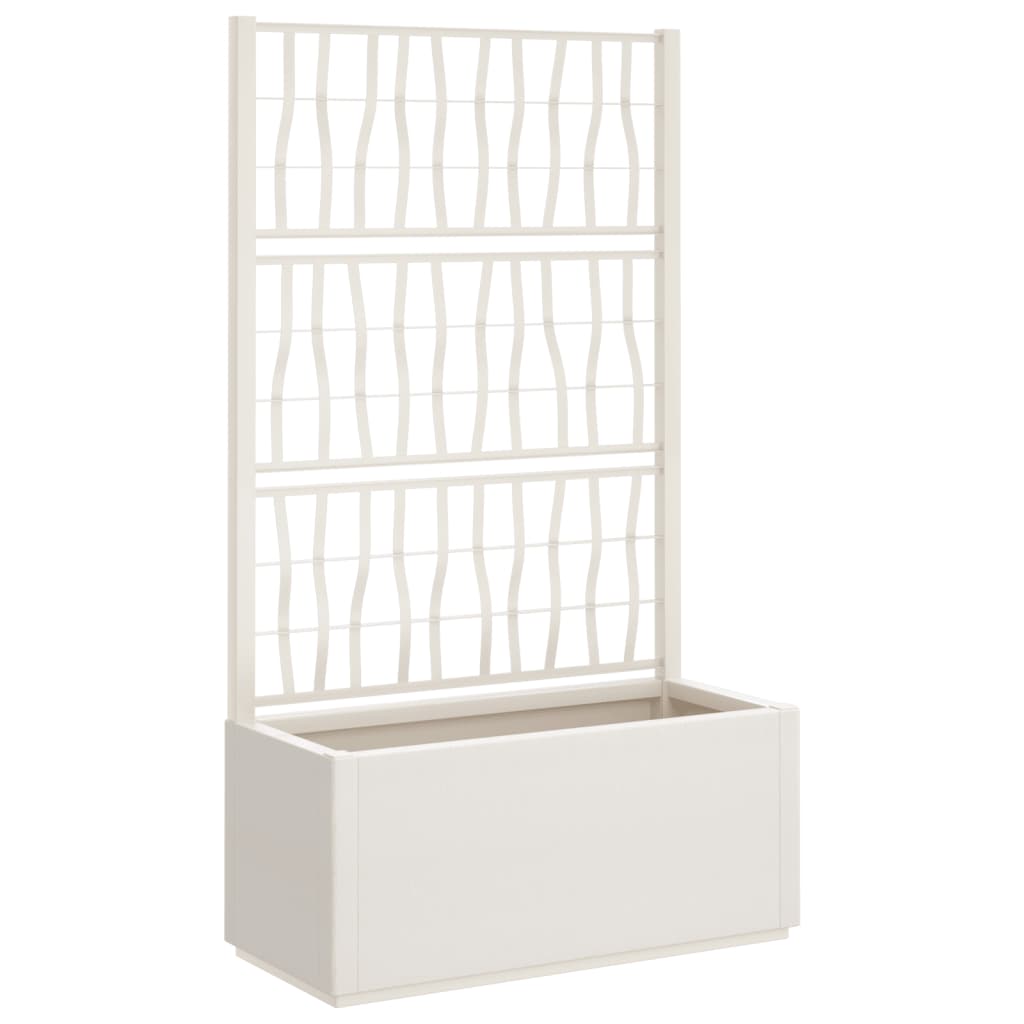 Fioriera da Giardino con Traliccio Bianco 80x36x140 cm PP