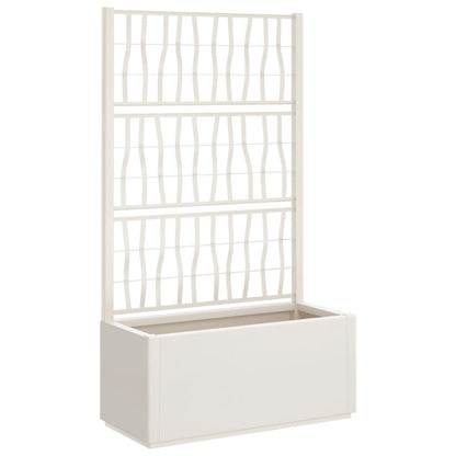 Fioriera da Giardino con Traliccio Bianco 80x36x140 cm PP
