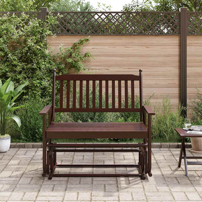 Panca a Dondolo Marrone 118x70x104,5cm Legno Massello di Pioppo