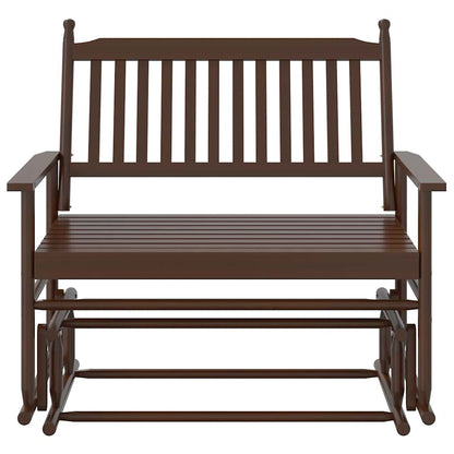 Panca a Dondolo Marrone 118x70x104,5cm Legno Massello di Pioppo