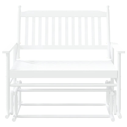 Panca a Dondolo Bianca 118x70x104,5 cm Legno Massello di Pioppo
