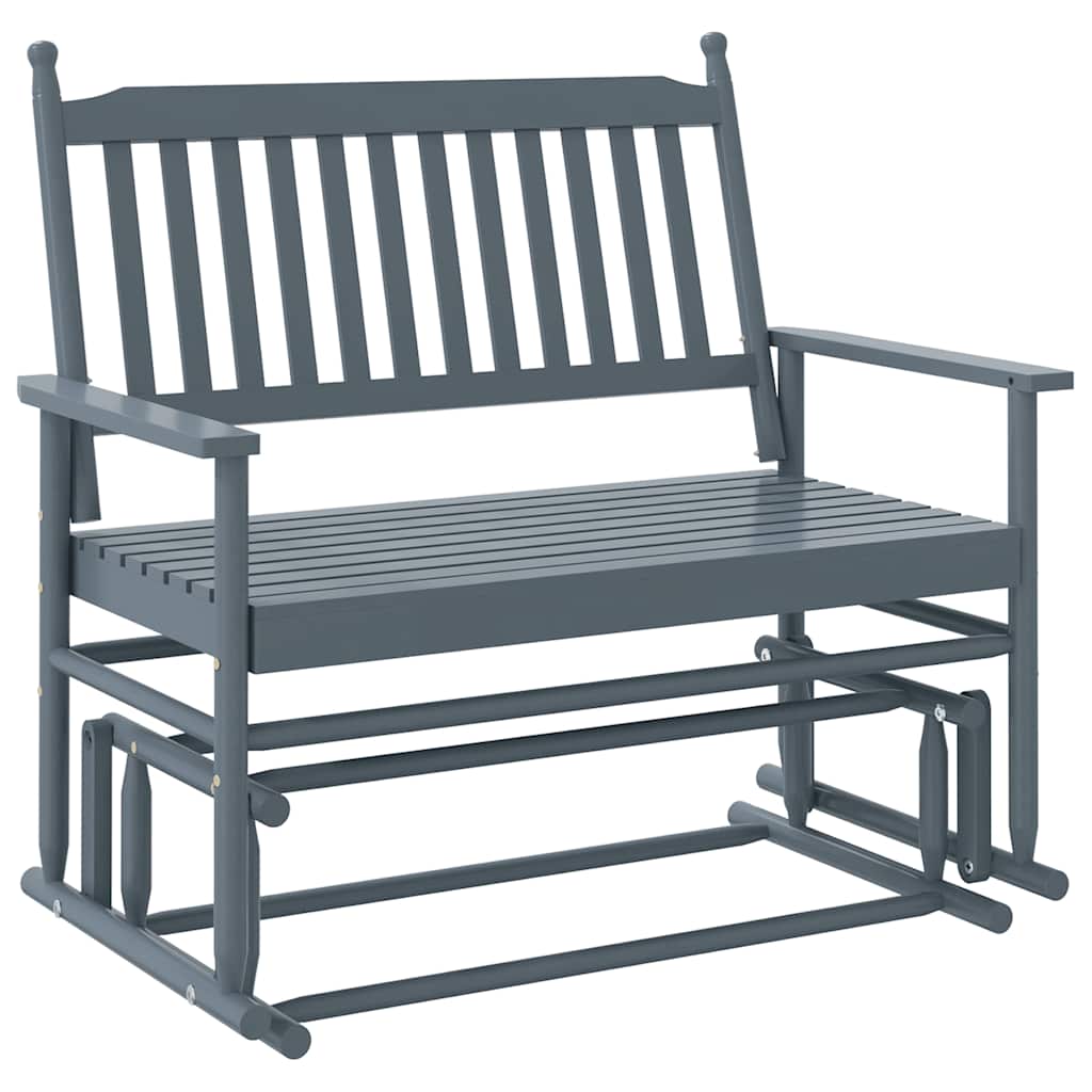 Panca a Dondolo Grigio 118x70x104,5 cm Legno Massello di Pioppo