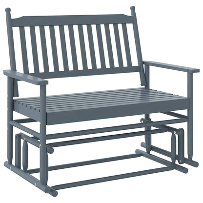 Panca a Dondolo Grigio 118x70x104,5 cm Legno Massello di Pioppo