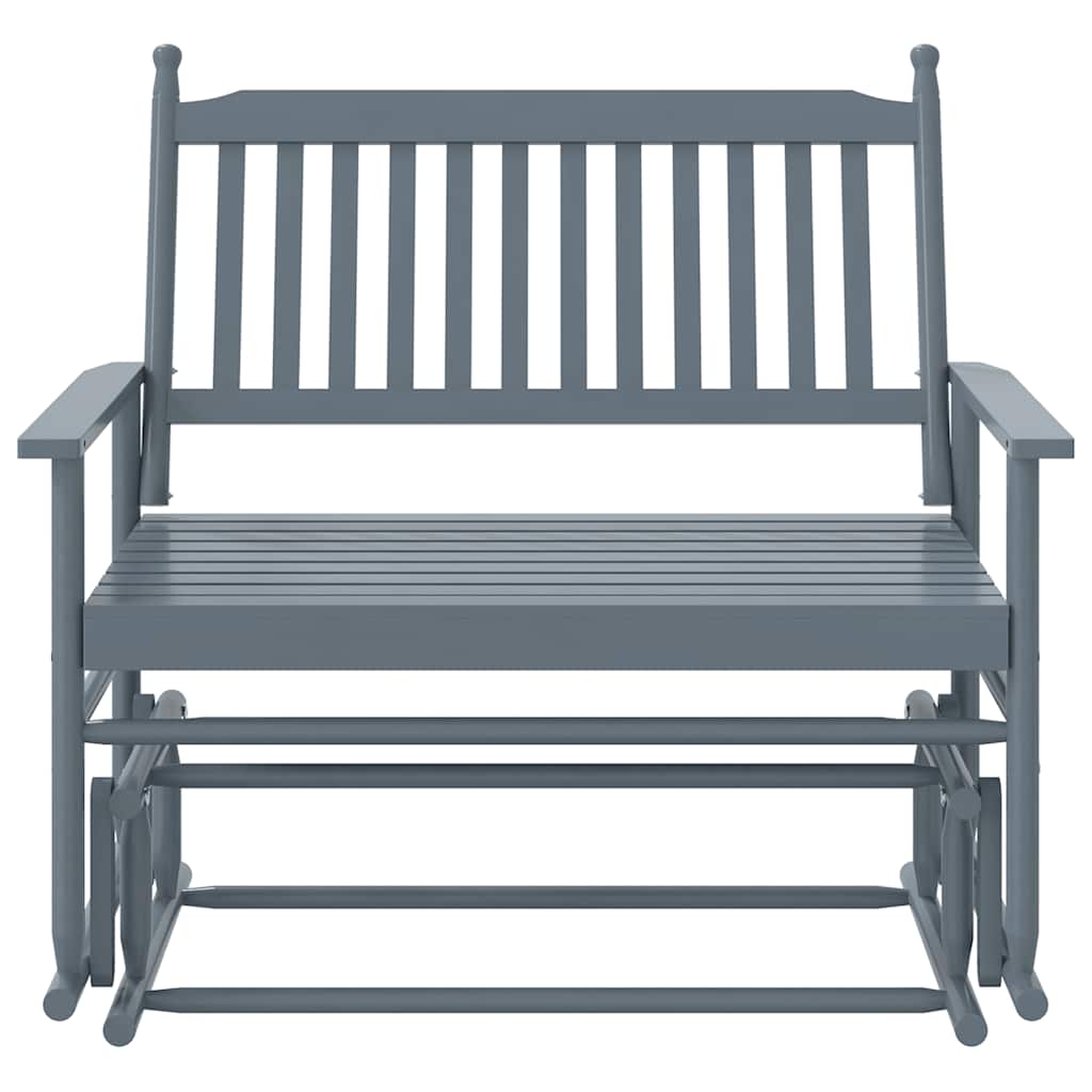 Panca a Dondolo Grigio 118x70x104,5 cm Legno Massello di Pioppo