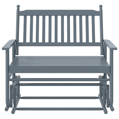 Panca a Dondolo Grigio 118x70x104,5 cm Legno Massello di Pioppo