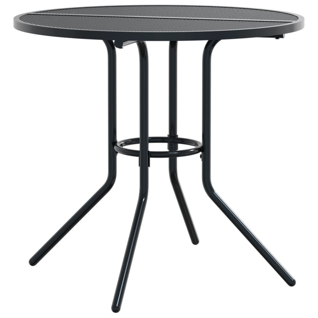 Tavolo Patio Rotondo Antracite Ã˜80x72,5 cm Acciaio Verniciato
