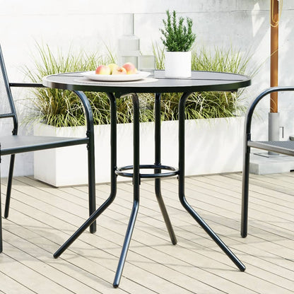Tavolo Patio Rotondo Antracite Ã˜80x72,5 cm Acciaio Verniciato