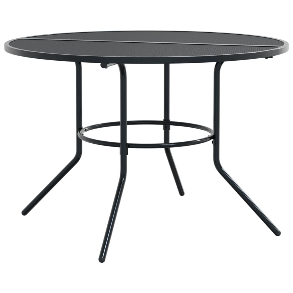 Tavolo Patio Rotondo Antracite Ã˜110x72,5 cm Acciaio Verniciato