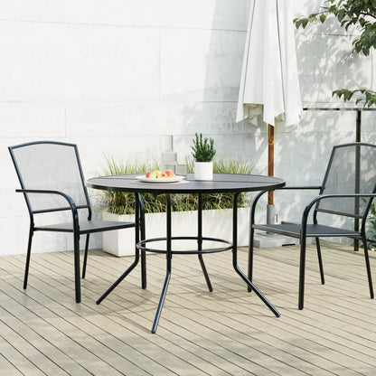 Tavolo Patio Rotondo Antracite Ã˜110x72,5 cm Acciaio Verniciato