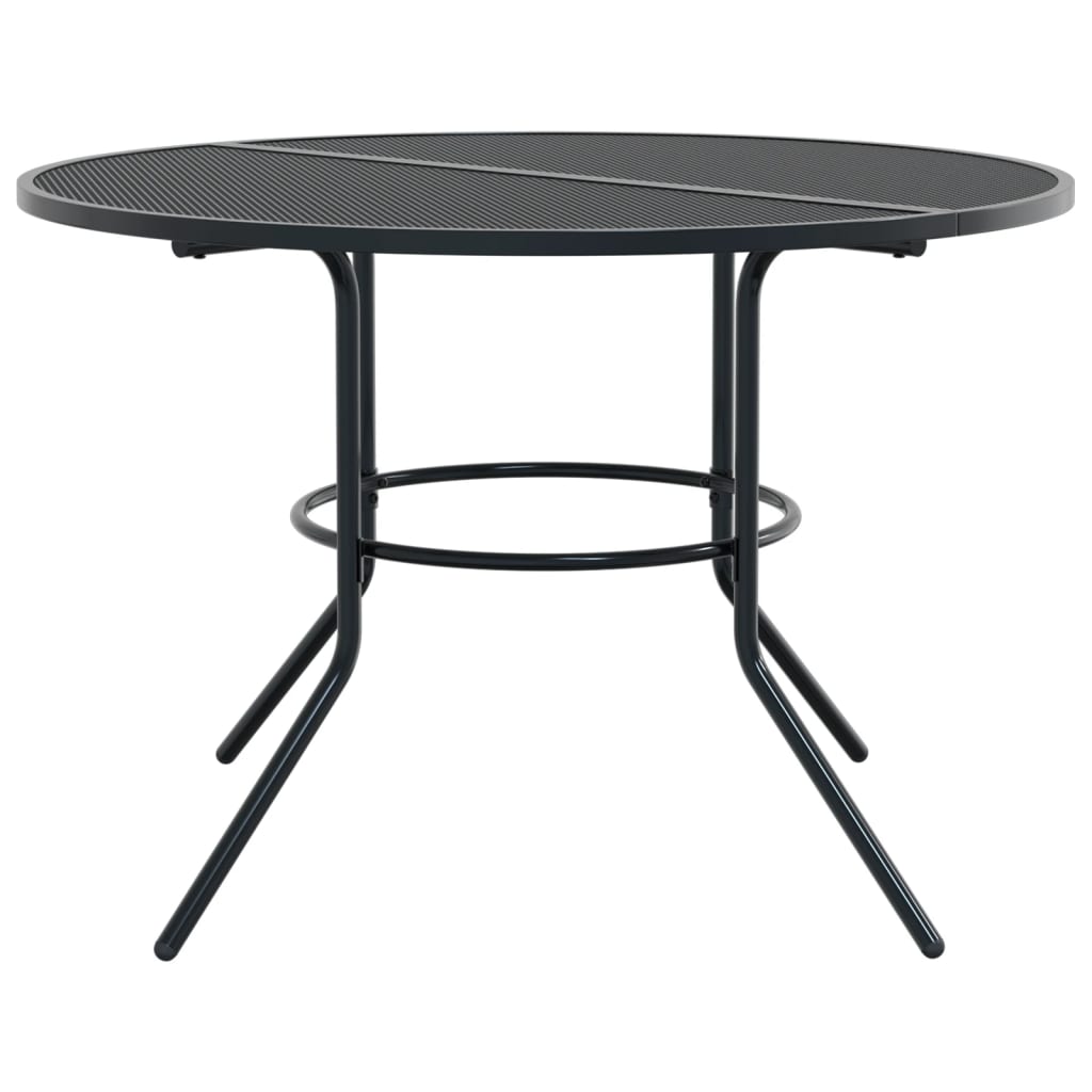 Tavolo Patio Rotondo Antracite Ã˜110x72,5 cm Acciaio Verniciato