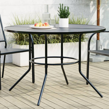 Tavolo Patio Rotondo Antracite Ã˜110x72,5 cm Acciaio Verniciato