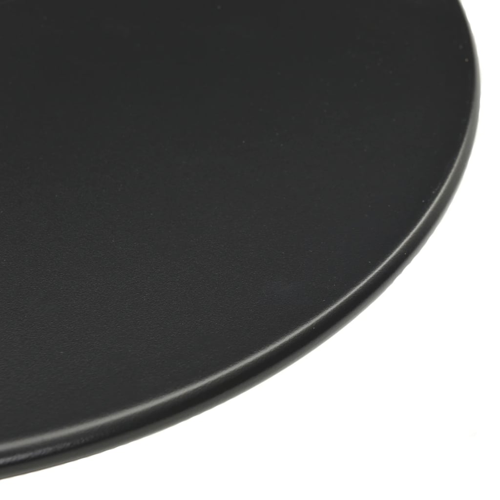 Tavolo da Giardino Rotondo Nero Ã˜50x72 cm in Acciaio
