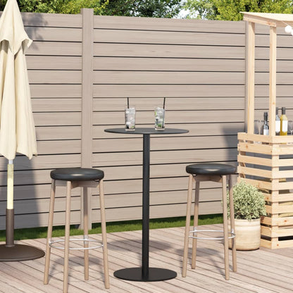 Tavolo da Giardino Rotondo Nero ÃƒËœ60x105 cm in Acciaio