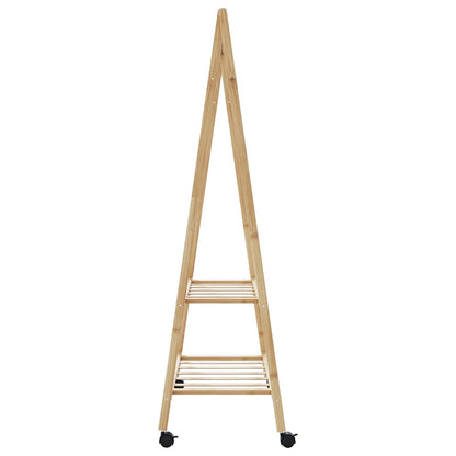Appendiabiti con Ripiani e Ruote 96x45,5x155,5 cm in BambÃ¹
