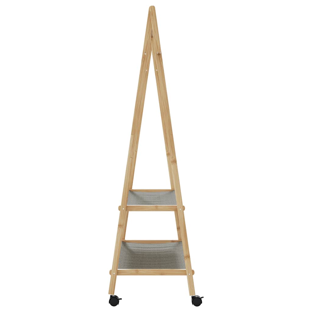 Appendiabiti con Ripiani e Ruote 96x45,5x155,5 cm in BambÃ¹