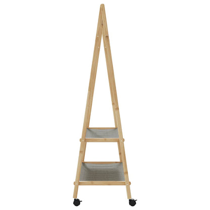 Appendiabiti con Ripiani e Ruote 96x45,5x155,5 cm in BambÃ¹