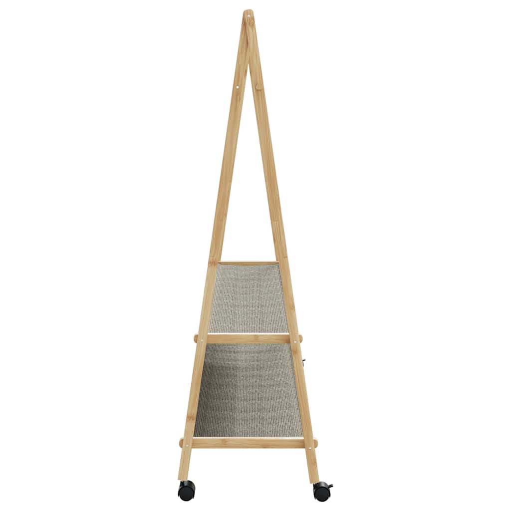 Appendiabiti con Ripiani e Ruote 132x45,5x155,5 cm in BambÃ¹