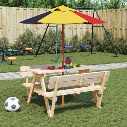 Ombrellone da Giardino per Bambini con Palo in Legno Ã˜120x140cm