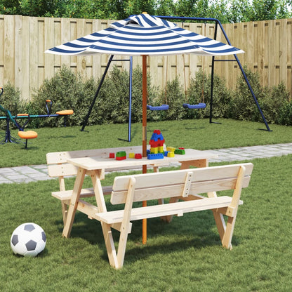 Ombrellone da Giardino per Bambini con Palo in Legno Ã˜120x140cm