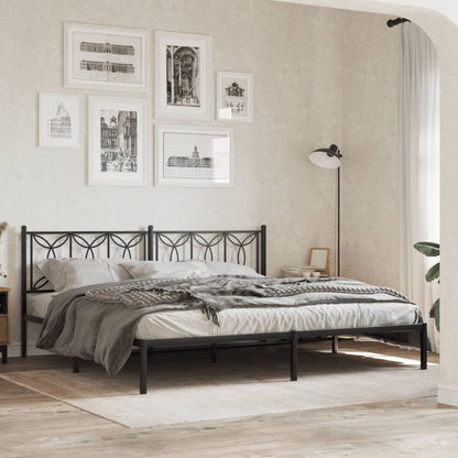 Giroletto con Testiera in Metallo Nero 193x203 cm