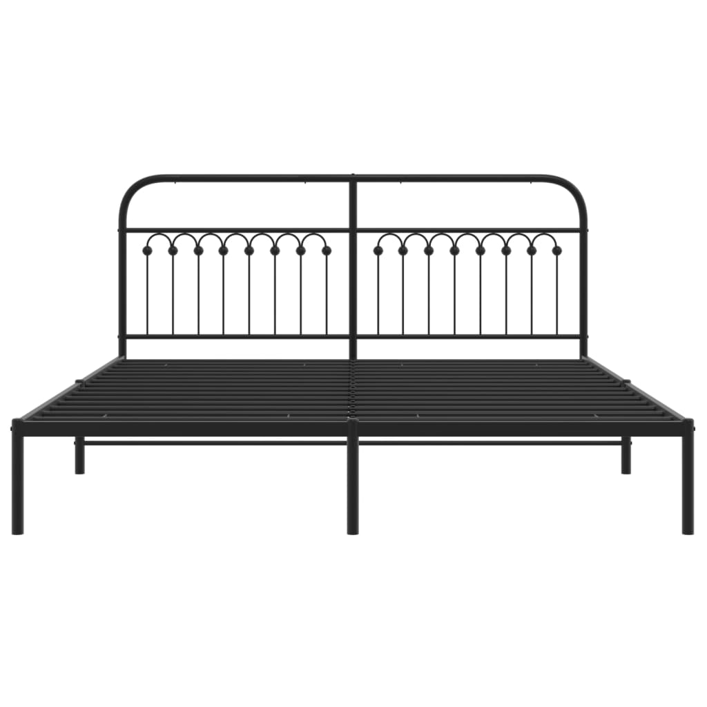 Giroletto con Testiera in Metallo Nero 183x203 cm