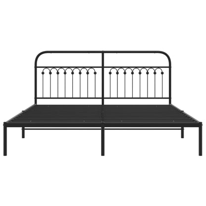 Giroletto con Testiera in Metallo Nero 183x203 cm