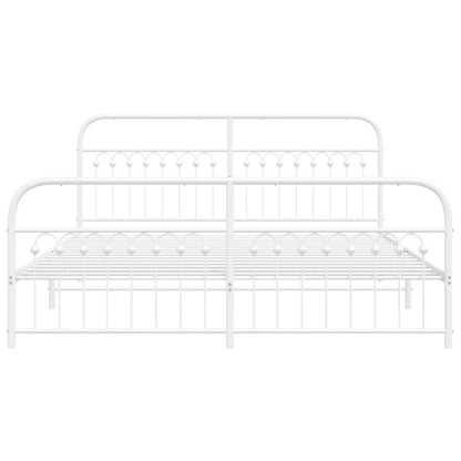 Giroletto con Testiera e Pediera Metallo Bianco 183x203 cm
