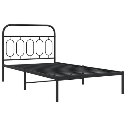 Giroletto con Testiera in Metallo Nero 100x190 cm