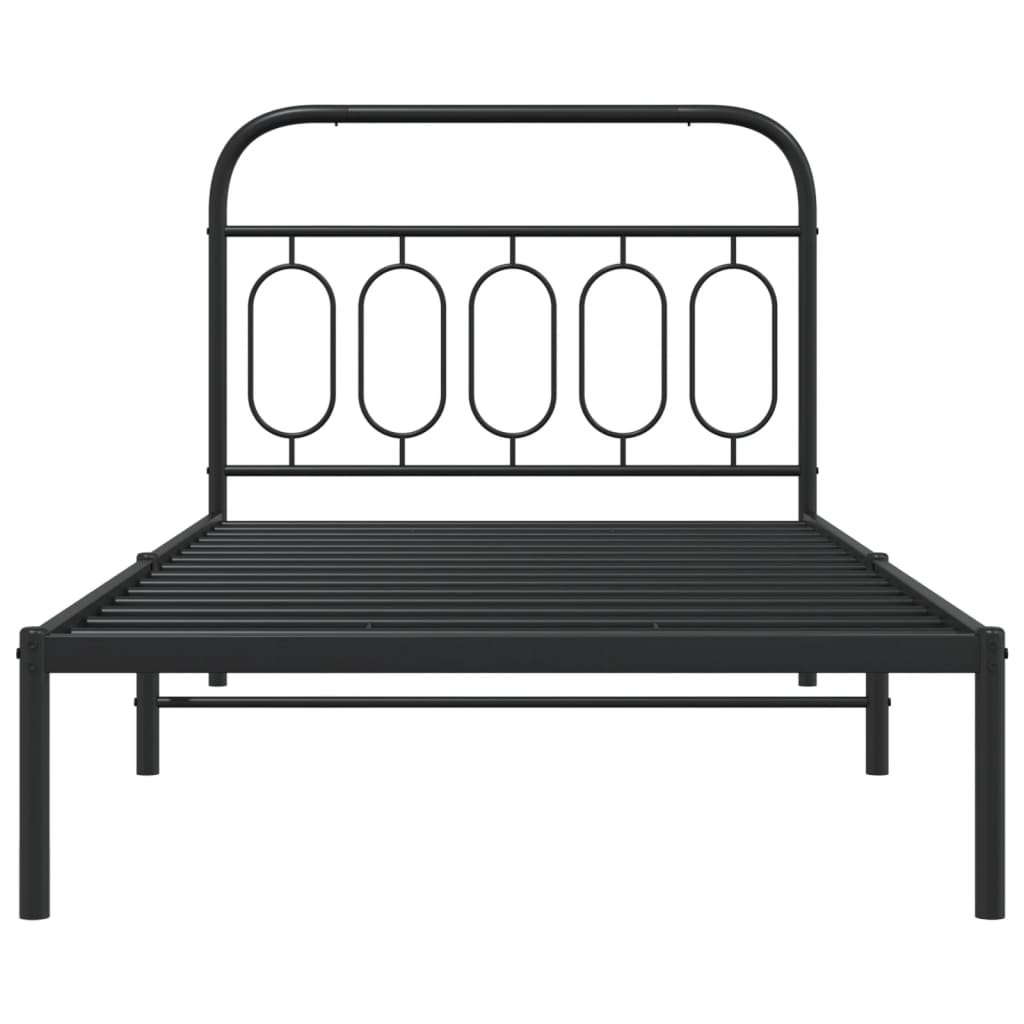 Giroletto con Testiera Metallo Nero 100x200 cm