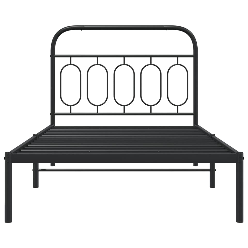 Giroletto con Testiera in Metallo Nero 107x203 cm